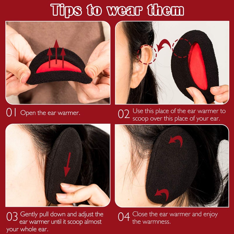 Whaline 3 Pairs Ear Warmers Bandless Ear Muffs Unisex for Winter Outdoors (Dark Color, M) - Image 5